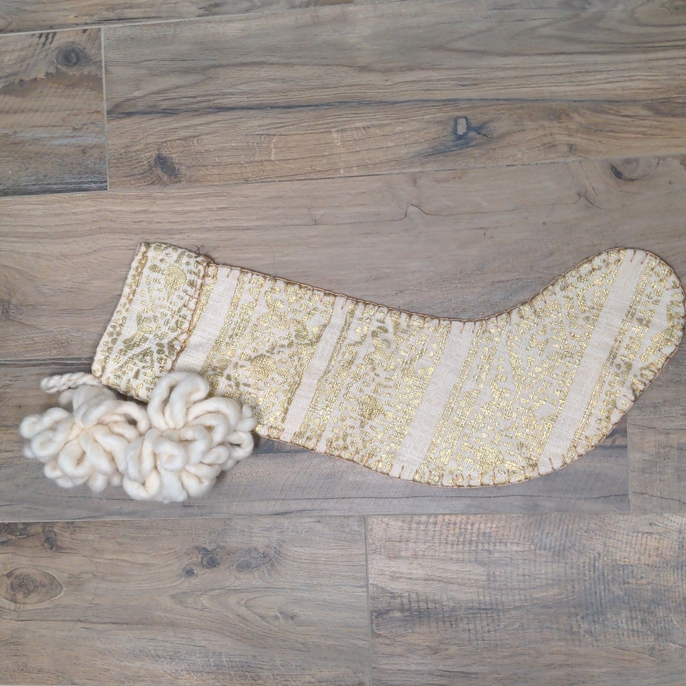 Anthropologie Embellished Christmas Stocking